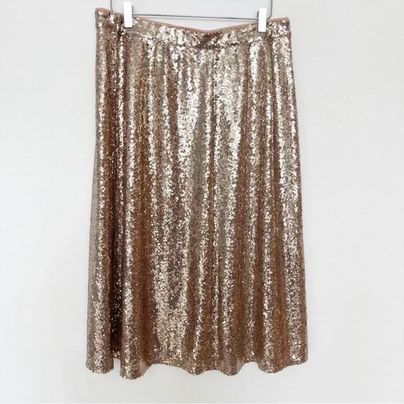 Lane Bryant Sequin Rose Gold Midi Skirt Size 14 New With Tags - Picture 5 of 9